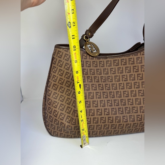 Authentic Fendi Zucchino Canvas and Leather Shoulder Bag - Picture 13 of 16